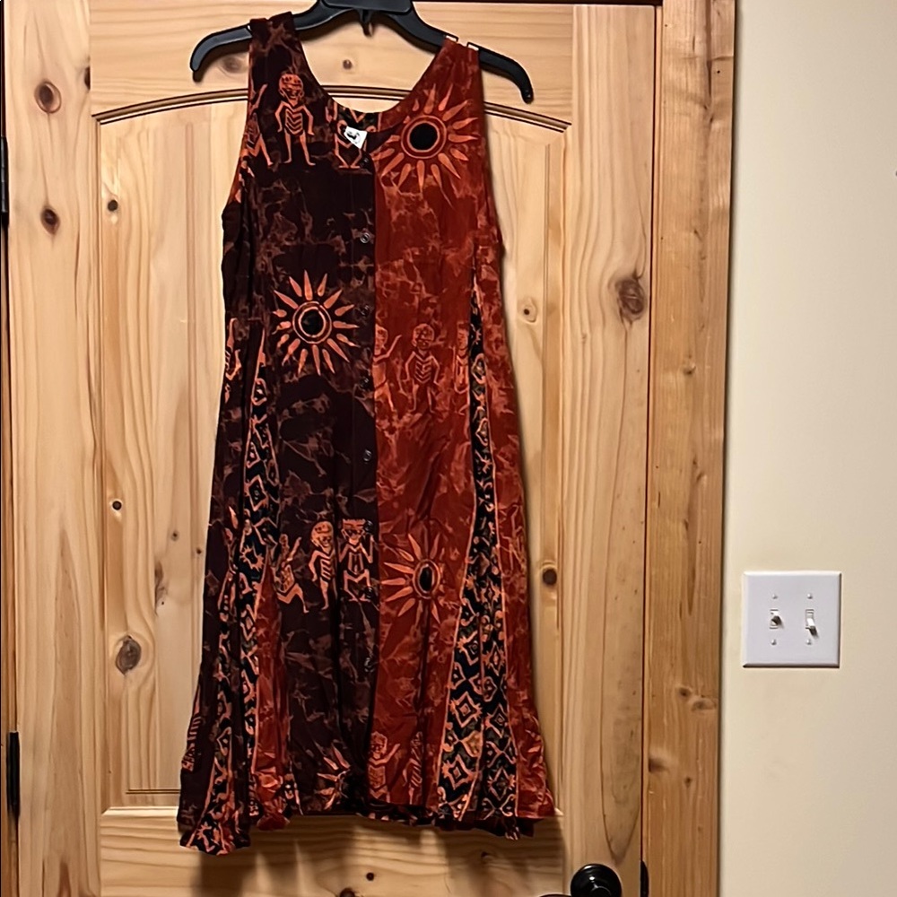 Flaming Pearl Inc. Boho Aztec Sleeveless Scoop Neck Midi Sundress Medium
